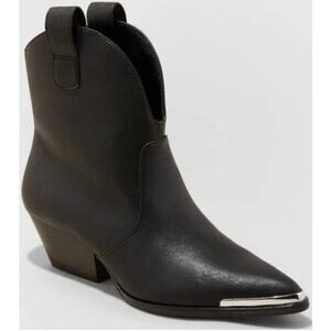 Universal Thread Henley Ankle Western Boots Black  Size 6.5